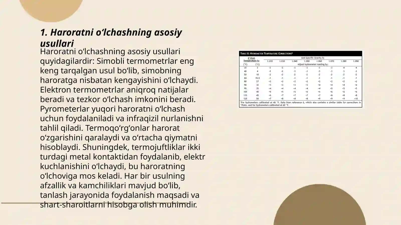 Haroratni oʻlchash.Haroratni oʻlchovchi qurilmalar 3