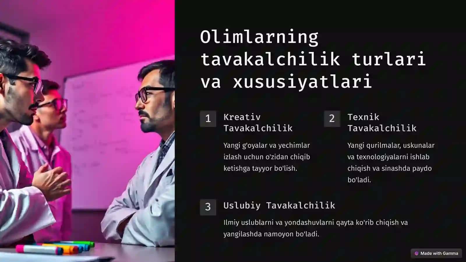 Olimlarning tavakalchilik turlari va xususiyatlari 3