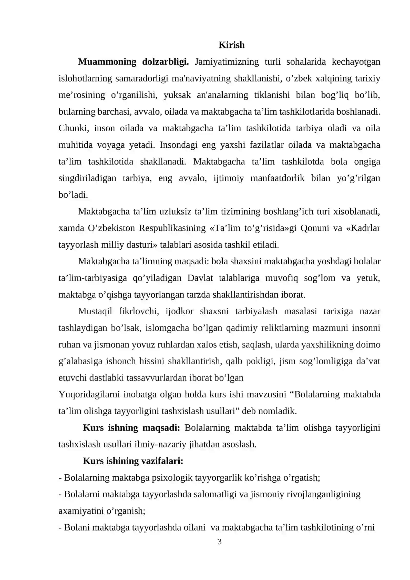 Bolalarning maktabda ta’lim olishga tayyorgarligi tashxislash usullari 3