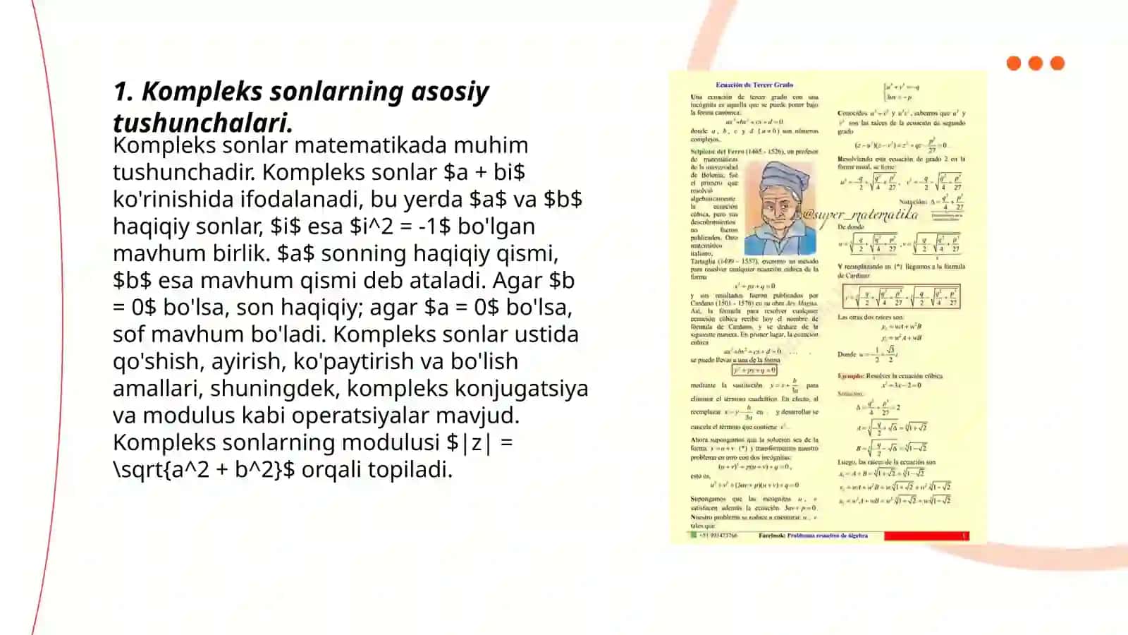 Yuqori darajali tenglamalar va ularning ildizlari 3