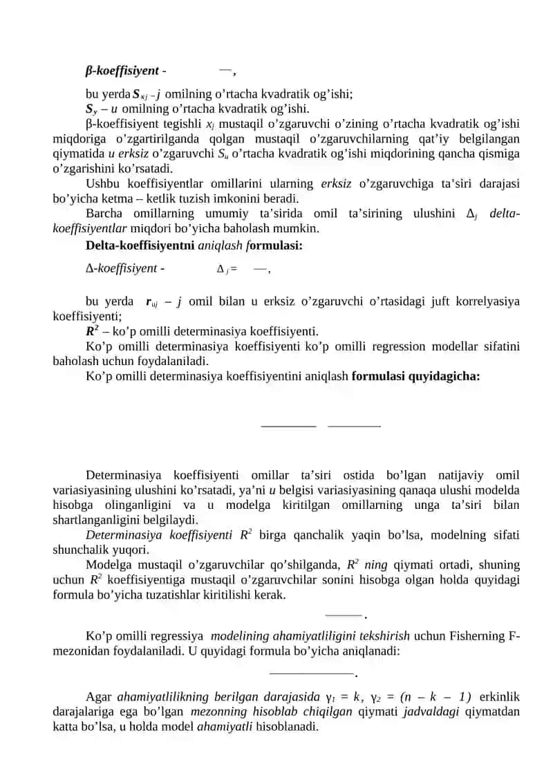 Ko’p omilli ekonometrik tahlil 3