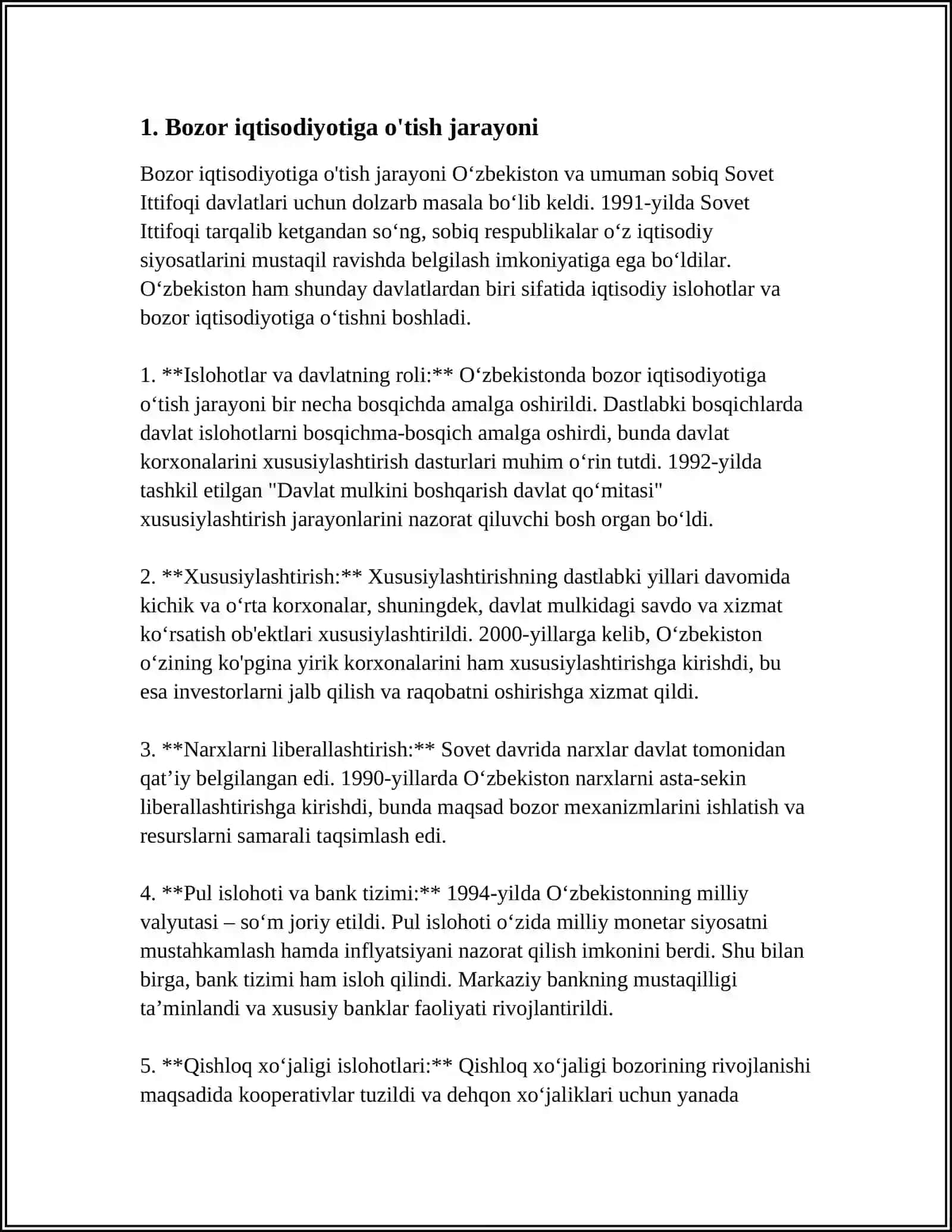 ’ZBEKISTON RESPUBLIKASDA BOZOR MUNOSABATLARI QAROR TOPISHI DAVRIDA IJTIMOIY TAMINOTNING ASOSIY XUSUSIYATLARI 2024-2025-o'quv yili 3