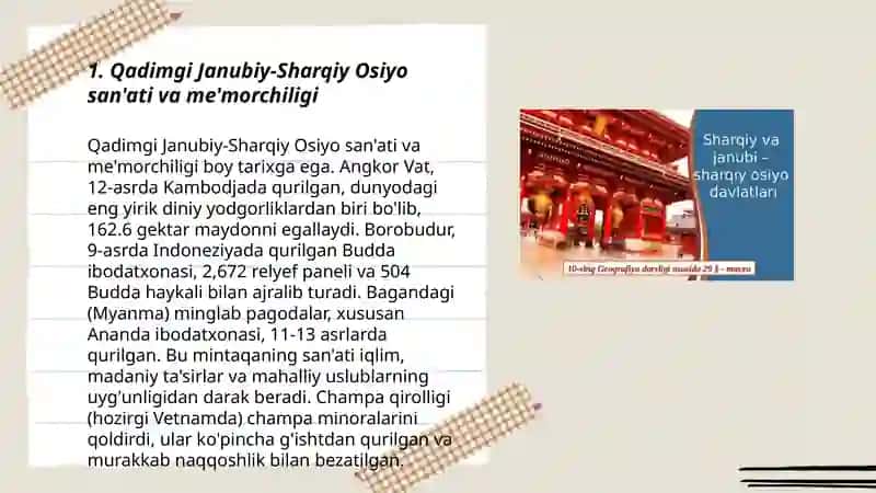 Qadimgi Janibiy-Sharqiy Osiyo sivilizatsiyasining oʻziga xos xususiyatlari 3