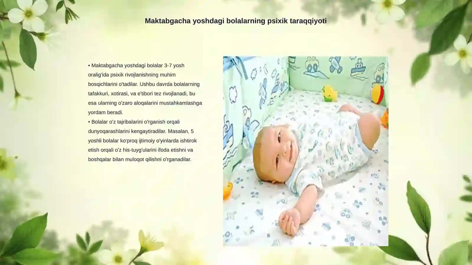 MAKTABGACHA YOSH VA OʻSMIRLIK DAVRIDA PSIXIK RIVOJLANISH XUSUSIYATLARI 3