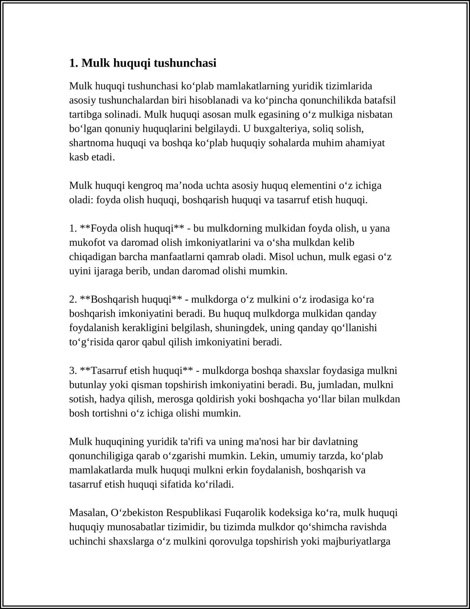 MULK HUQUQINING VUJUDGA KELISHI VA UNING BEKOR BOʻLISHI 3