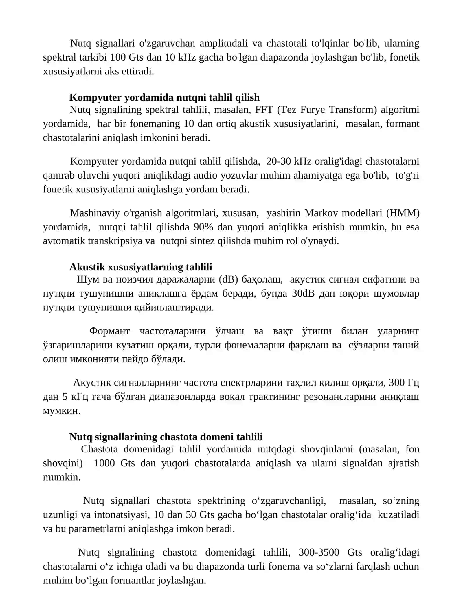 Nutq signallarining xususiyatlari: Fonetik va akustik xususiyatlarni o'rganish 3