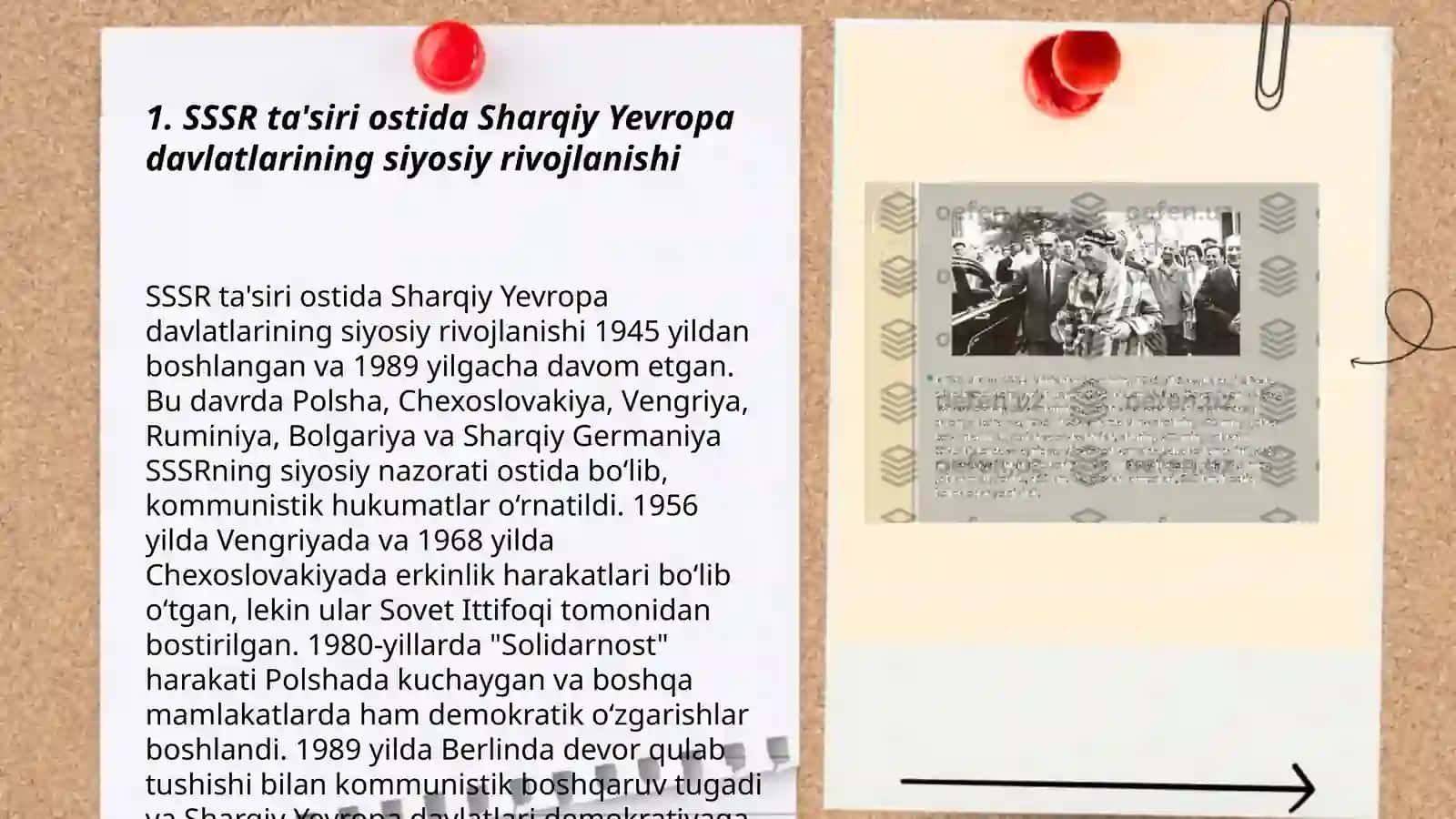 SSSR va Sharqiy Yevropa mamlakatlari rivojlanishining asosiy yo'nalishlari 3