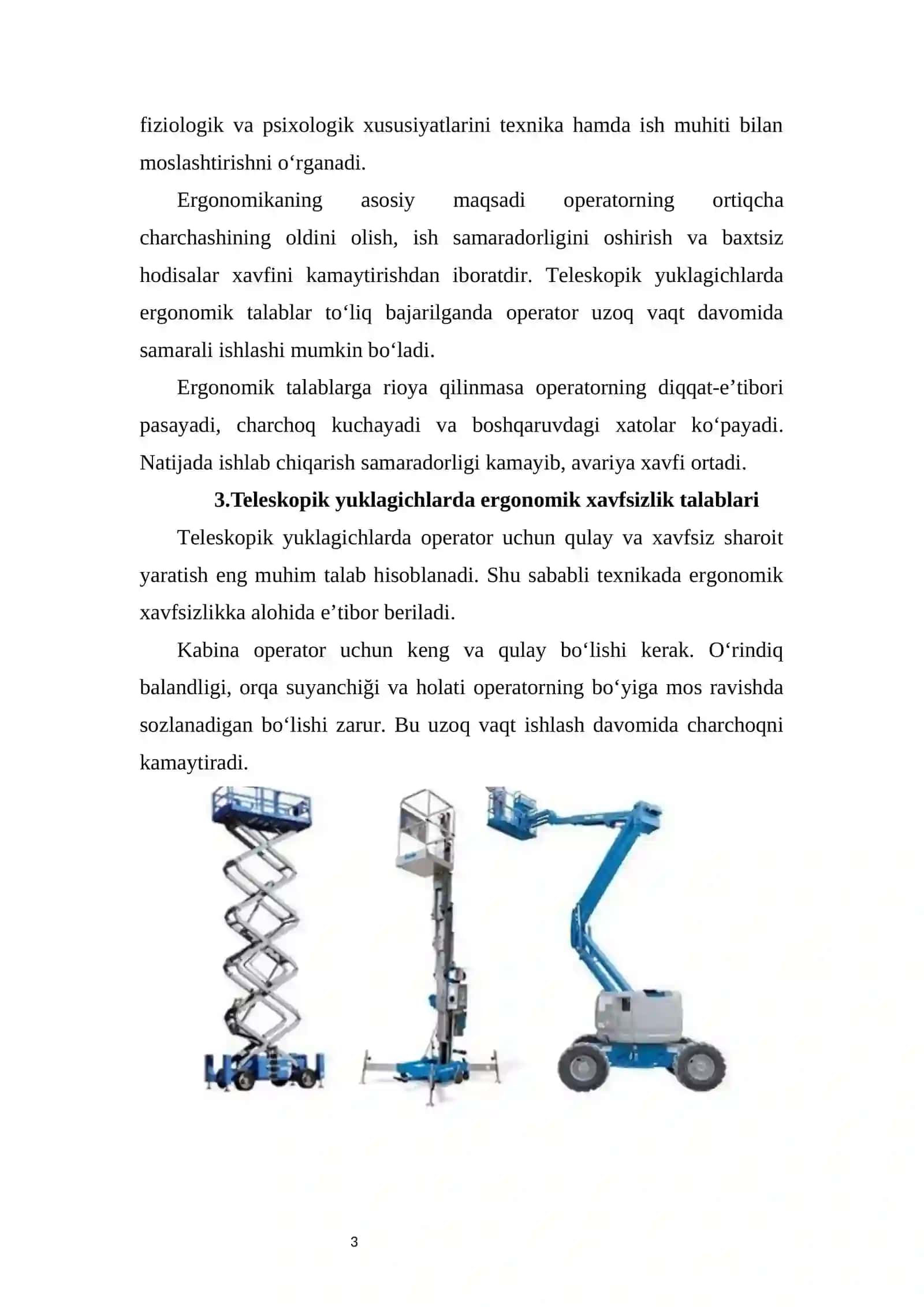 Teleskopik yuklagichlarda ergonomik xavfsizlik talablari va ularni aniqlash 3