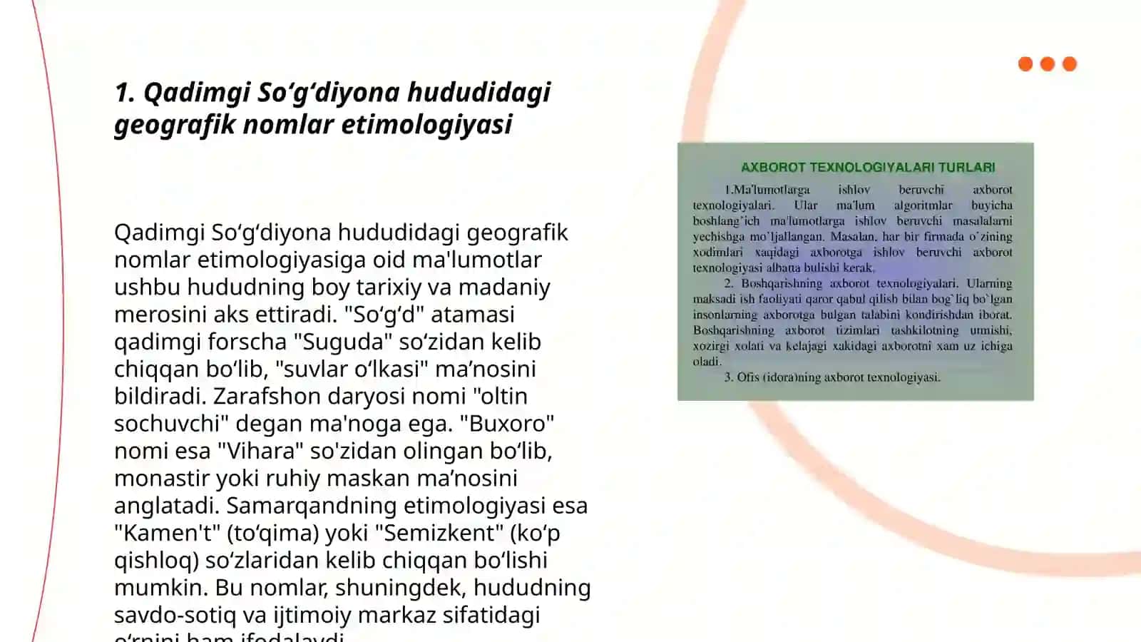 Qadimgi Soʻgʻdiyona hududidagi geografik nomlar etimologiyasi 3