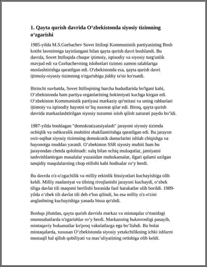 QAYTA QURISH YILLARIDA O‘ZBEKISTONDAGI IJTIMOIY-SIYOSIY VAZIYAT 3