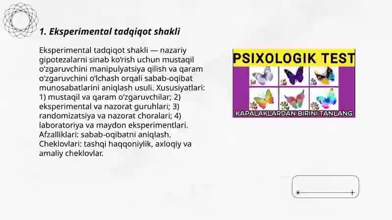 Psixologik tadqiqotlar olib borish shakllari 3