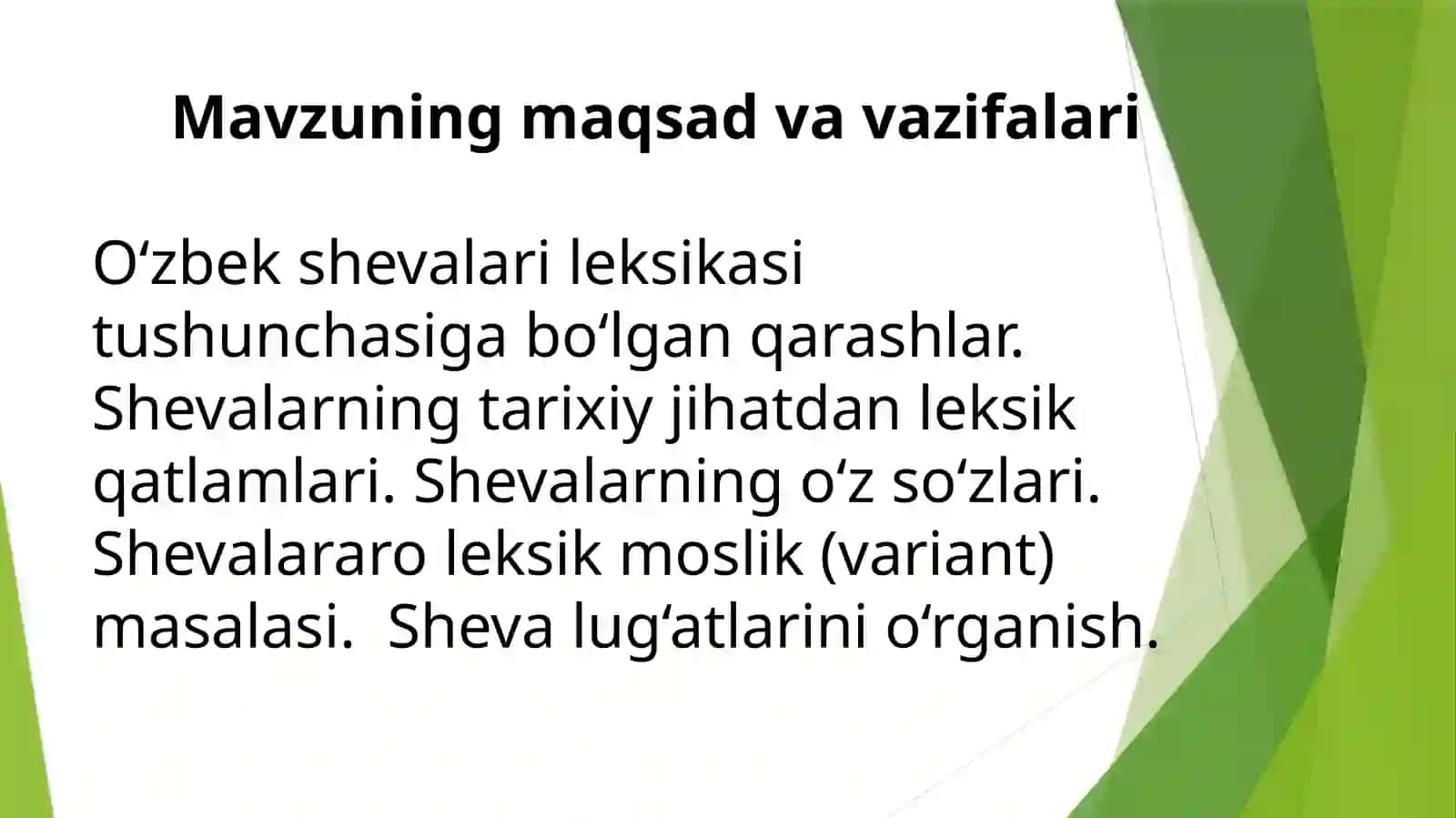 O‘ZBEK SHEVALARIMORFOLOGIYASI. OTGA XOS XUSUSIYATLAR 3