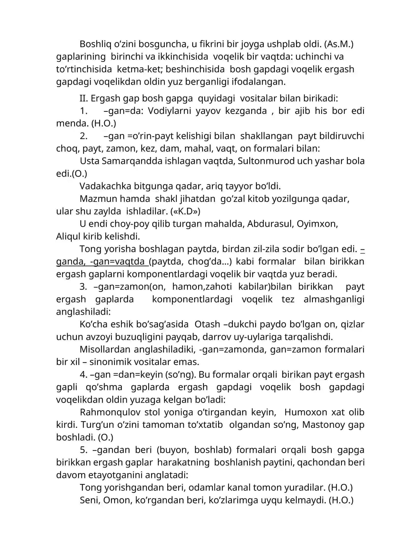Kesim, payt, o’rin ergash gapli qo’shma gaplar 3