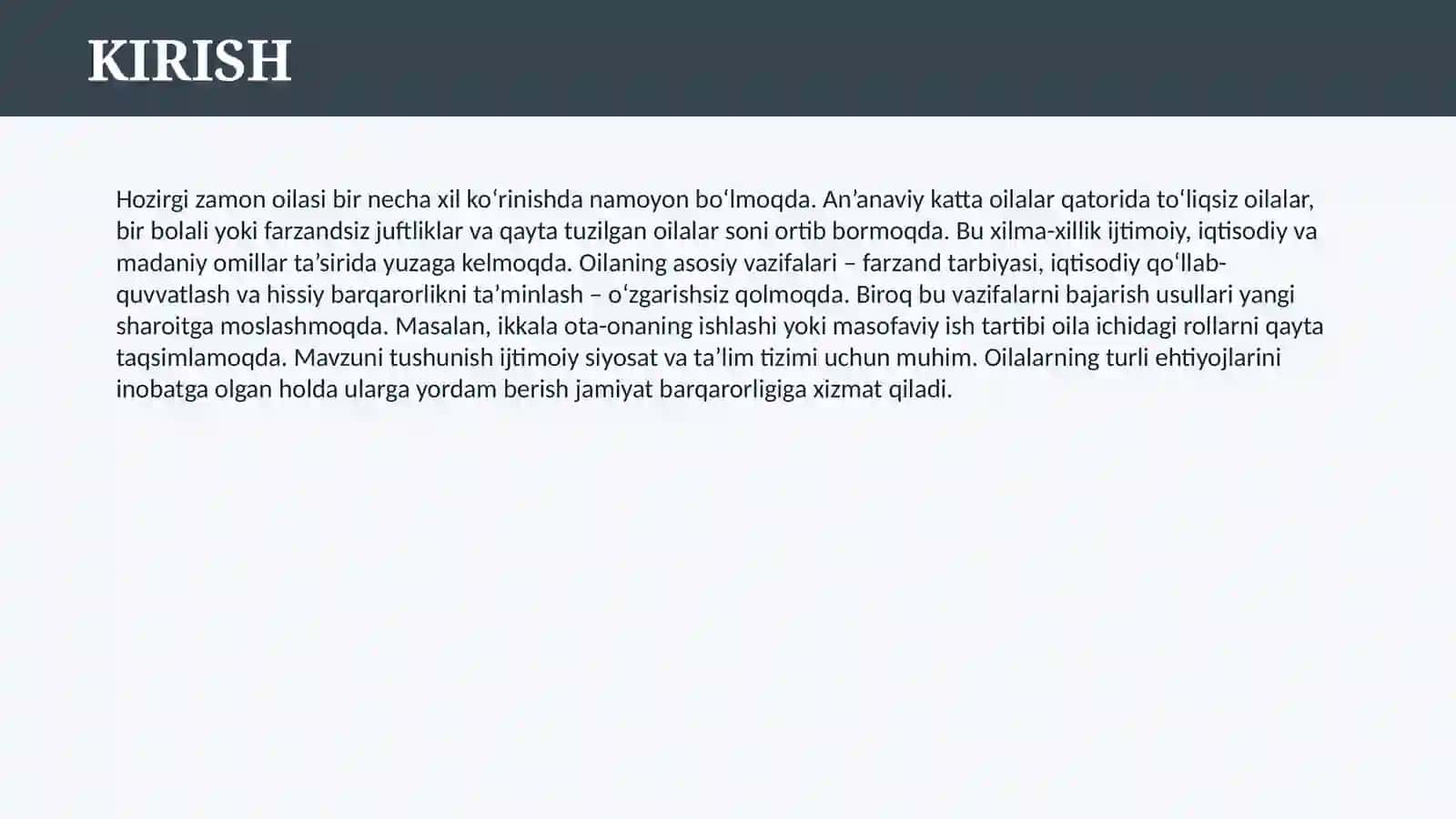 HOZIRGI ZAMON OILALARNING TURLARI VA VAZIFALARI 3