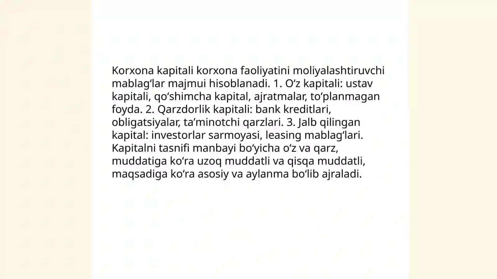 Korxonalarda kapitalni boshqarish 3