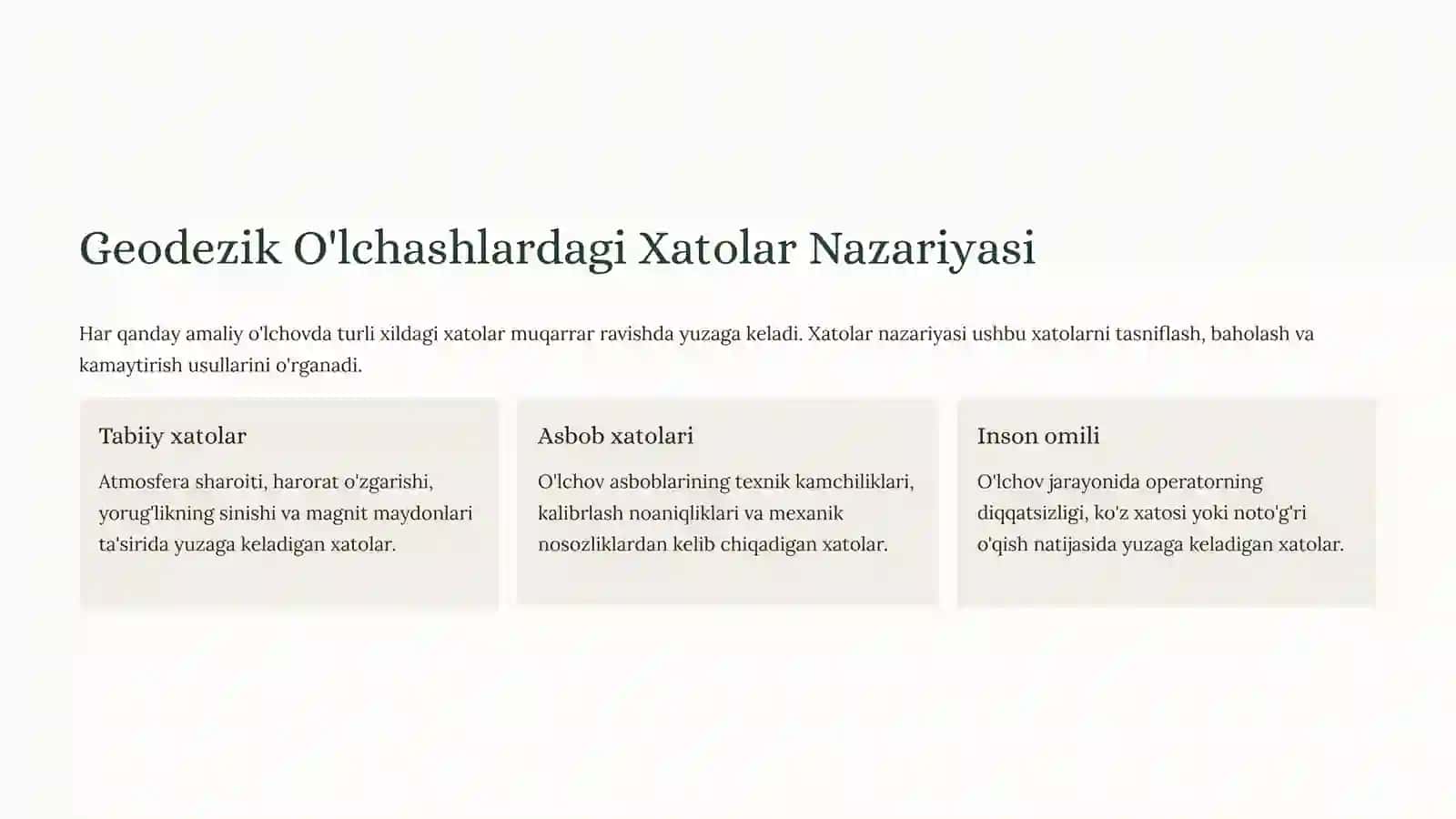 Geodeziyada Tasodifiy Miqdorlar:MatematikaniQo'llash 3