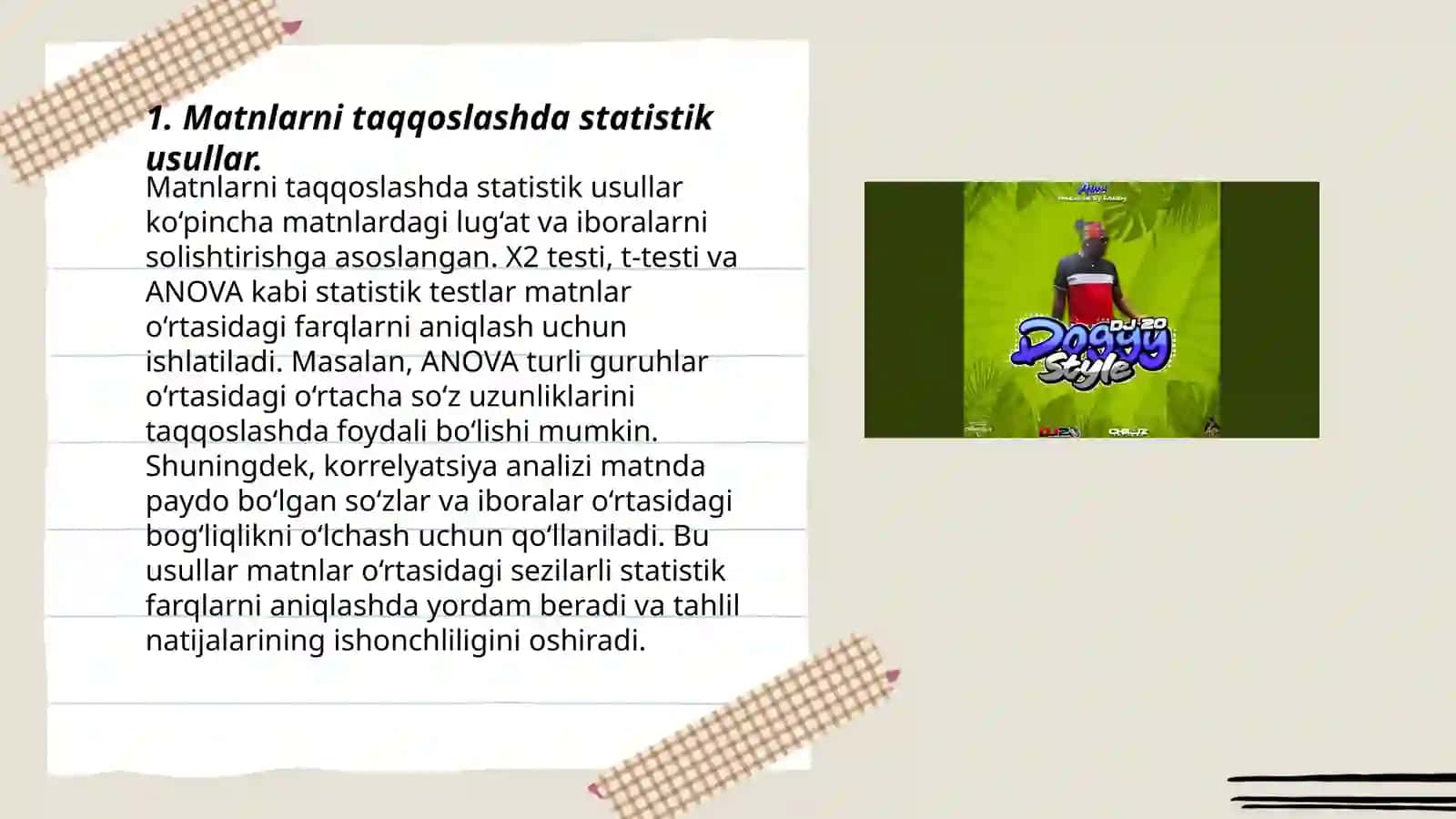 Matnlarni taqqoslashda statistik usullar 3