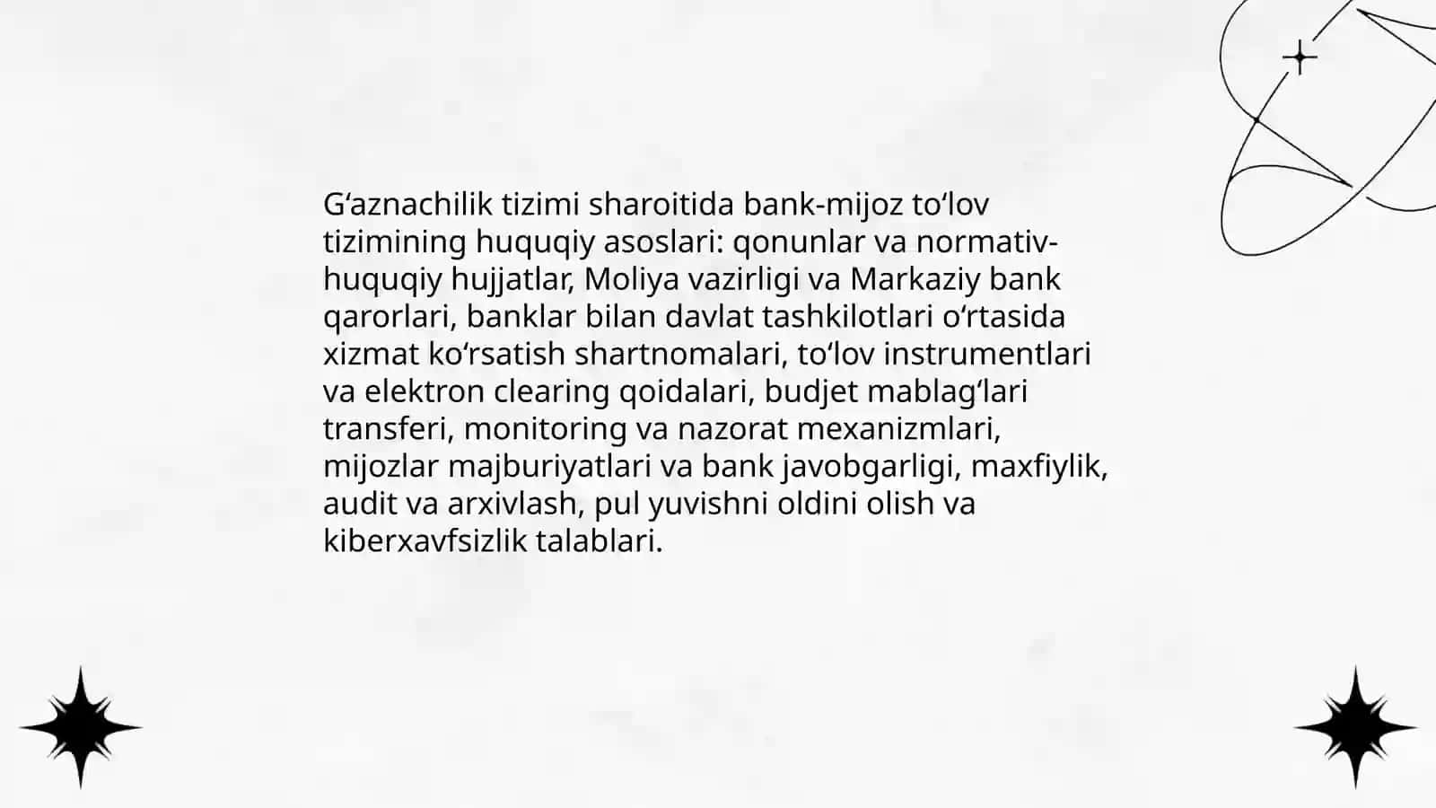 G‘aznachilik tizimi sharoitida bank-mijoz tõlov tizimi 3