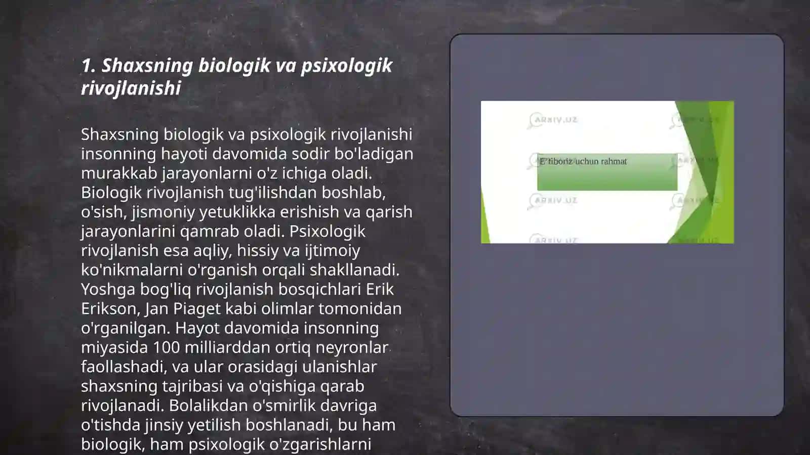 Shaxsning rivojlanishi,tarbiyasi,ijtimoiylashuvi 3