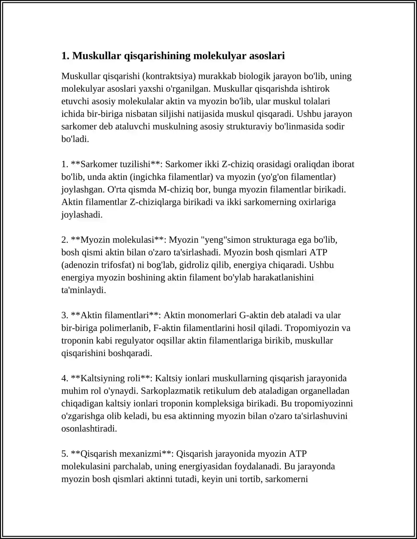 HARAKATCHAN VA QISQARUVCHI JARAYONLAR MUSKUL QISQARISH APARATI OQSILLARI 3