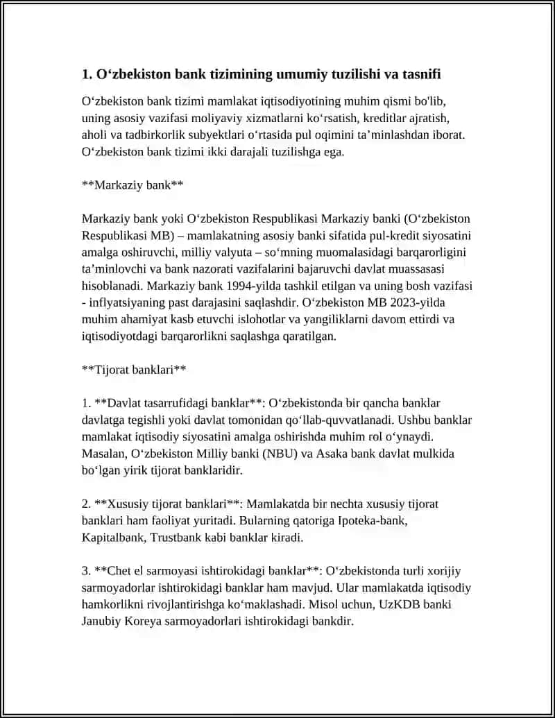 OʻZBEKISTONDA BANK TIZIMI VA IPOTEKA BANK 3