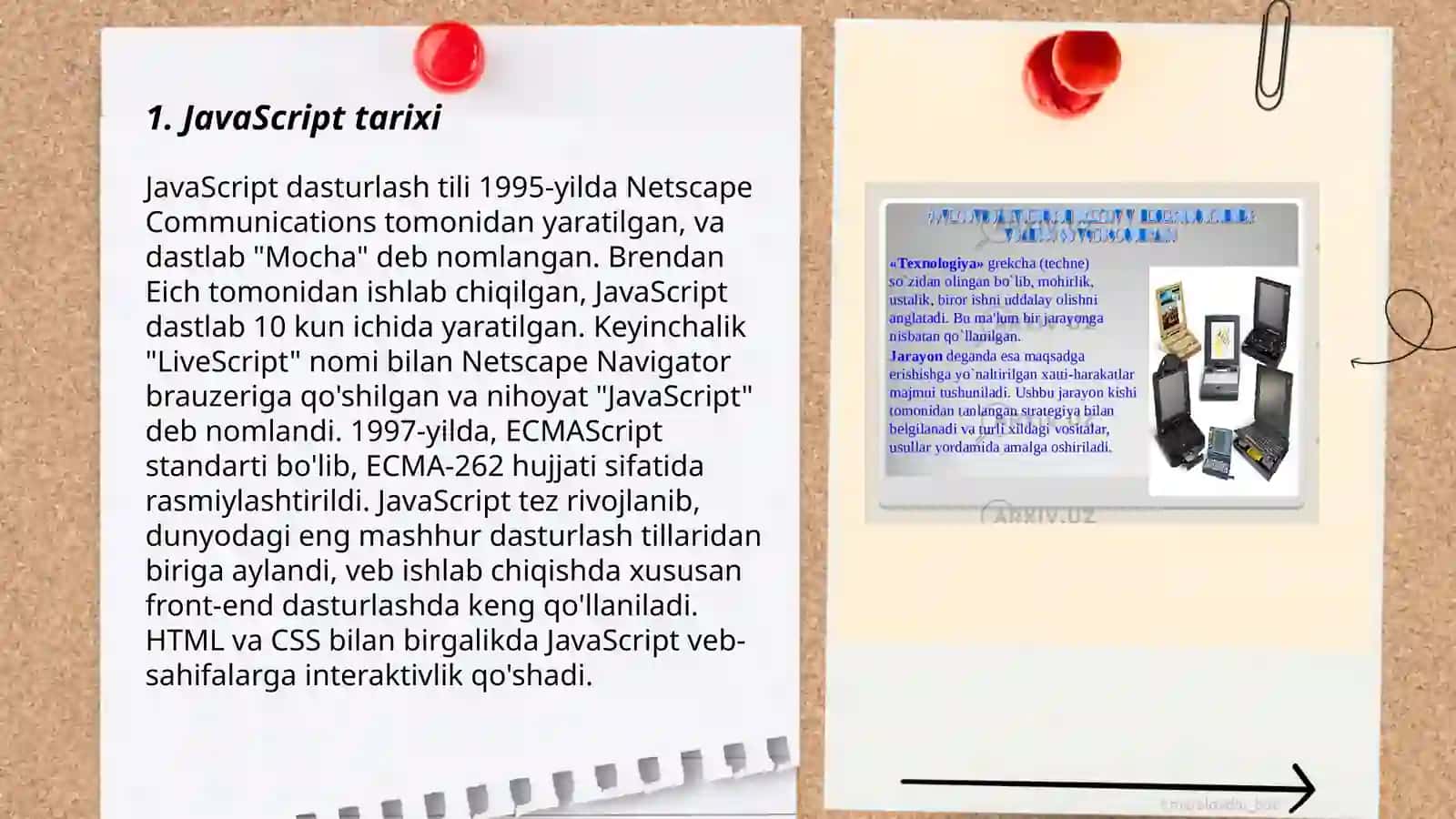 JavaScript nima va uning vazifalari. JavaScript asoslari 3