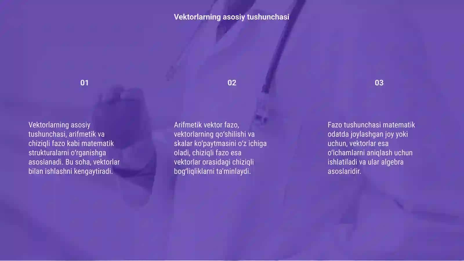 Arifmetik vektor fazo 3