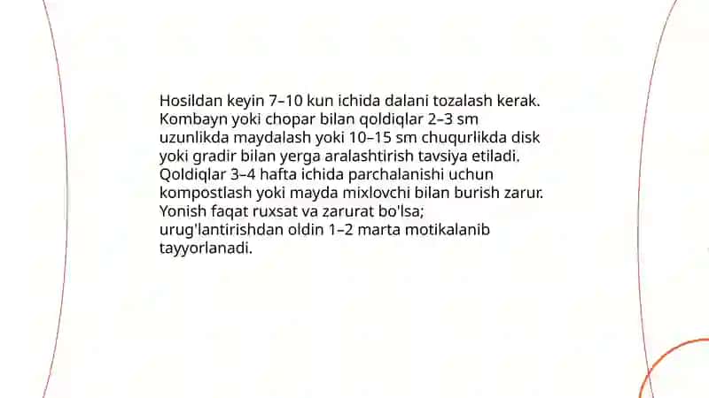 Yerni kuzgi bug'doy va g'oza ekishga tayyorlash 3