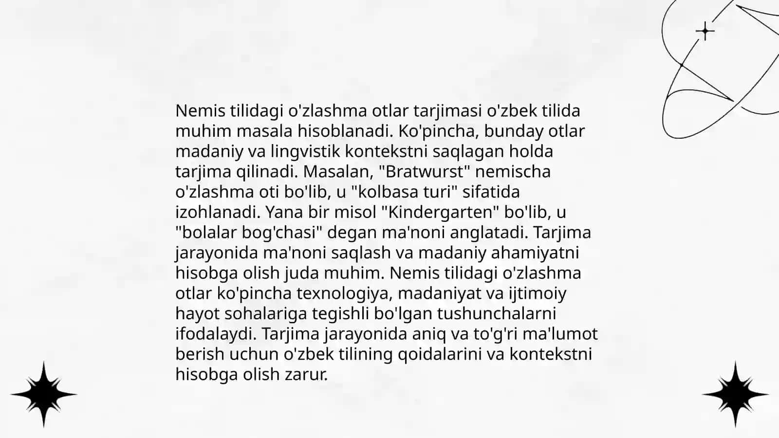 Nemis tilidagi òzlashma va qòshma otlar tarjimasi 3