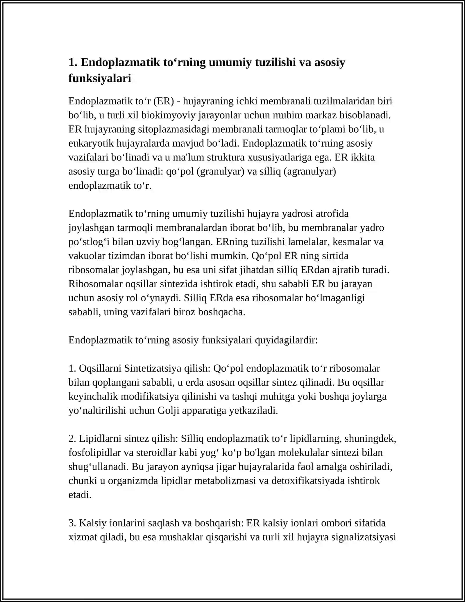 ENDOPLAZMATIK TOʻR VA ULARNING TURLARI 3