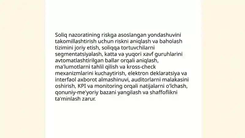 Soliq nazorati shakl va mexanizmlarini takomillashtirish 3