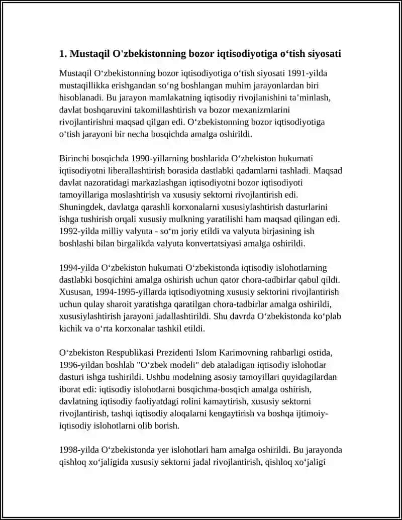 MUSTAQIL O'ZBEKISTONNING IQTISODIY SIYOSATI 3
