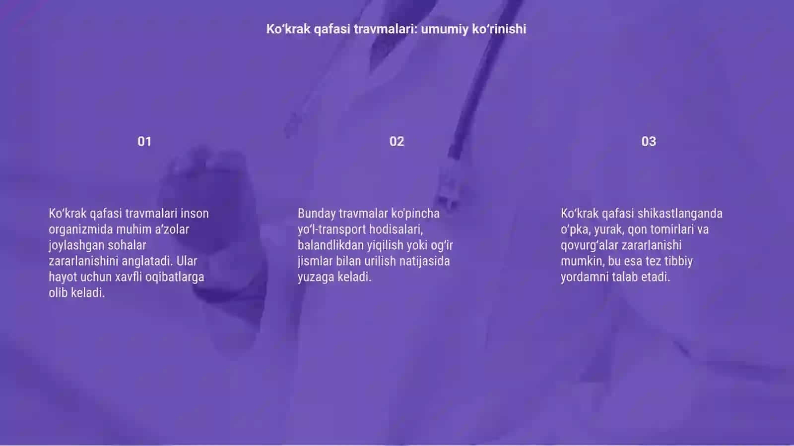 Koʻkrak qafasi, qorin boʻshligʻi va kichik tos aʼzolari travmasi 3