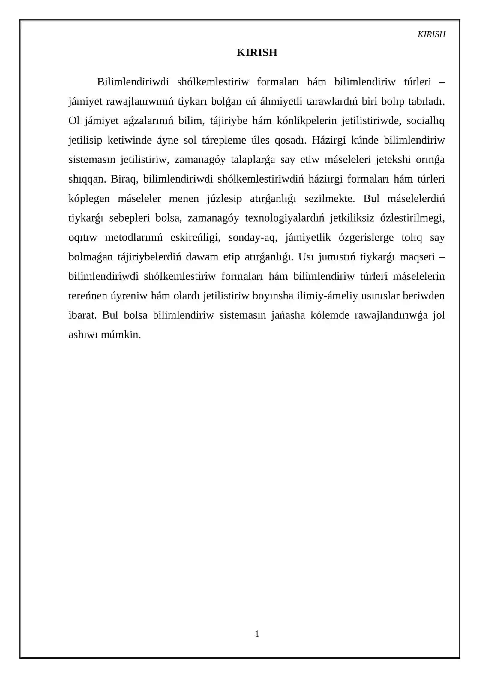 Bilimlendiriwdi shólkemlestiriw formaları túsinigi hám bilimlendiriw túrleri 3