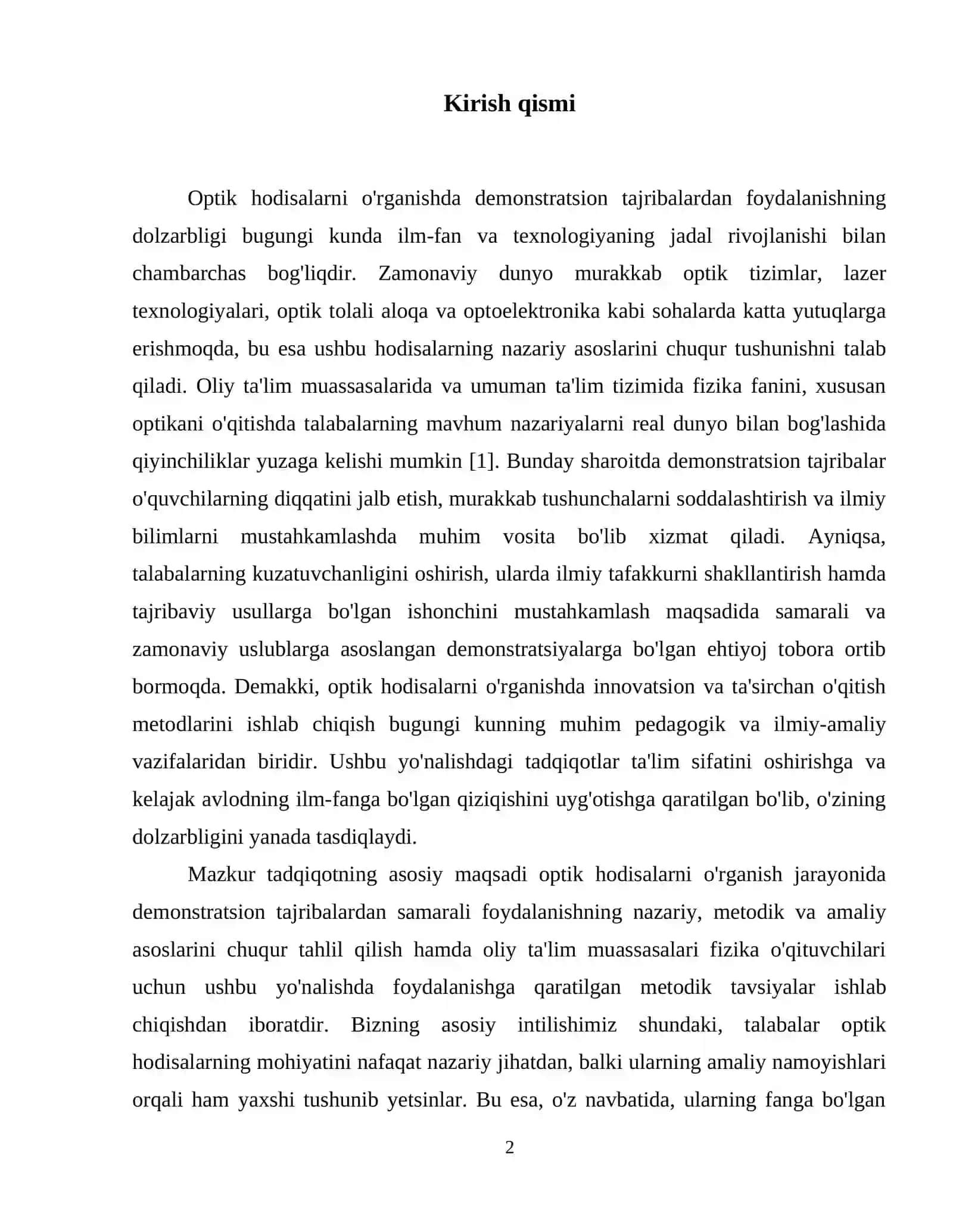 Optika hodisalarni oʻrganishda demokratsion tajribadan foydalanish 3