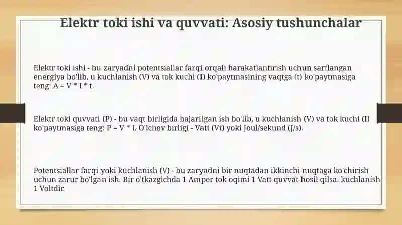 Elektr toki ishi va quvvati 3