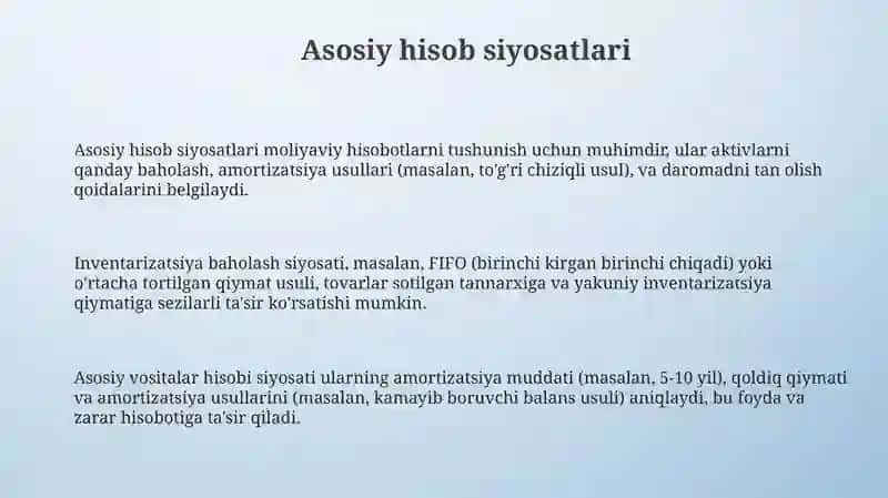 Moliyaviy hisobotga izohlar tayyorlash 3