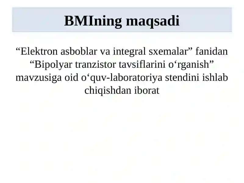 Bipolyar Tranzistorlarni Tadqiq etish Laboratoriyasi Standi 3