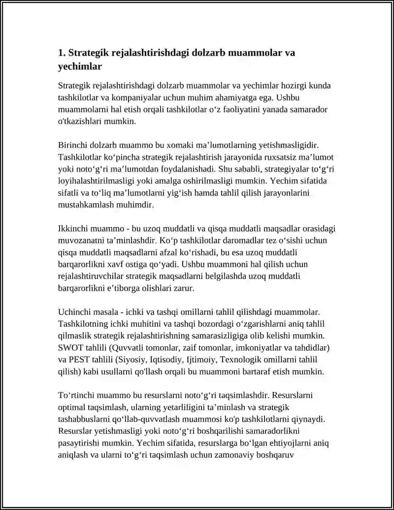BOSHQARUVNING RIVOJLANISHIDA STRATEGIK MUAMMOLAR 3