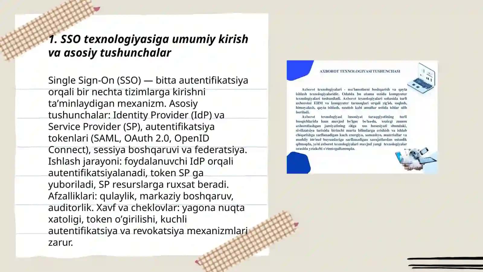 SSO texnologiyasi asosida foydalanuvchilarni autentifikasiyalash 3