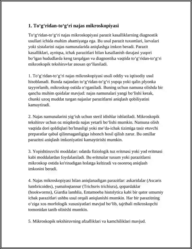 PARAZIT KASALLIKLARNING DIAGNOSTIK USULLARI 3
