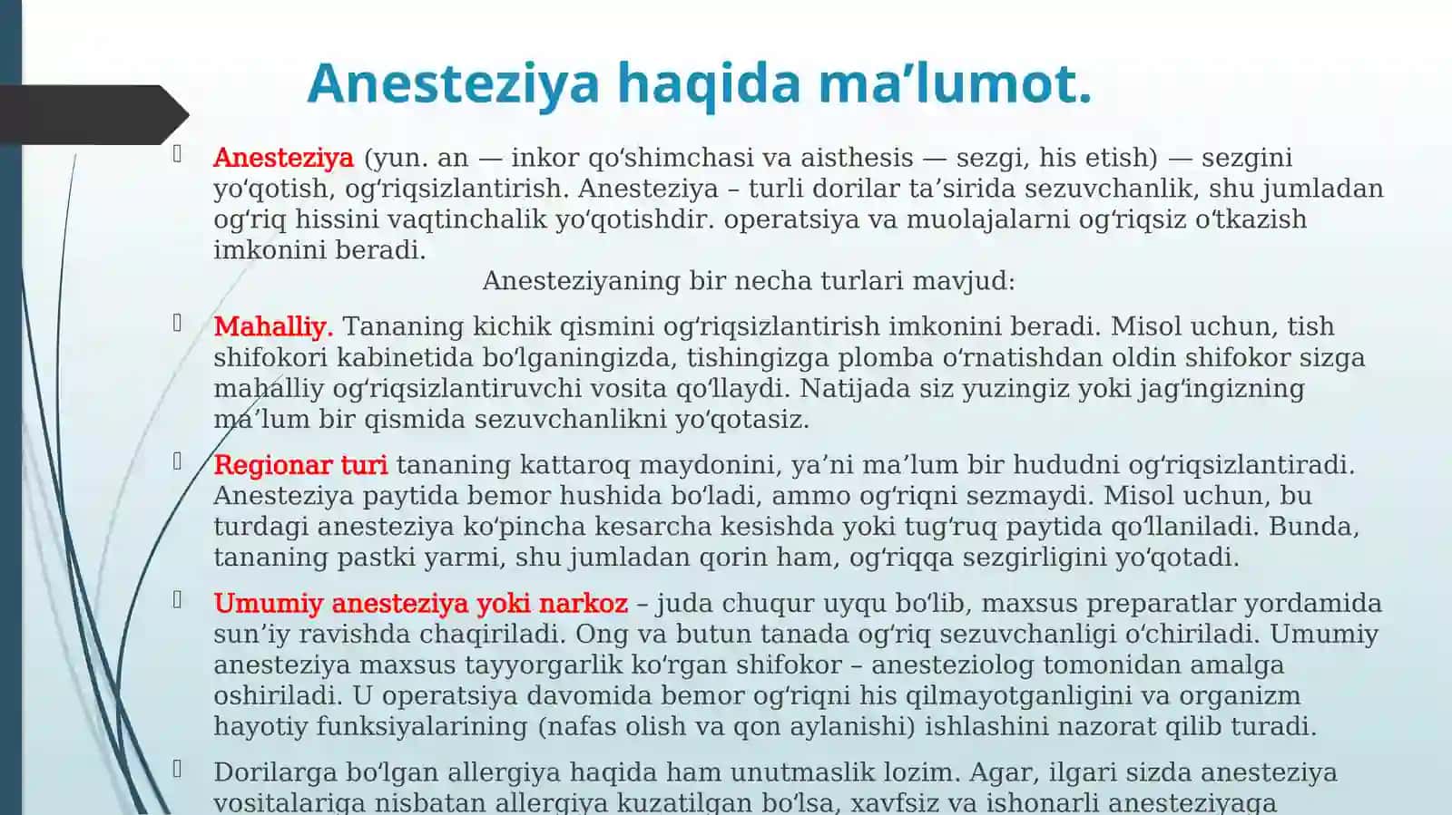 ZAMONAVIY ANESTETIK VOSITALAR 3