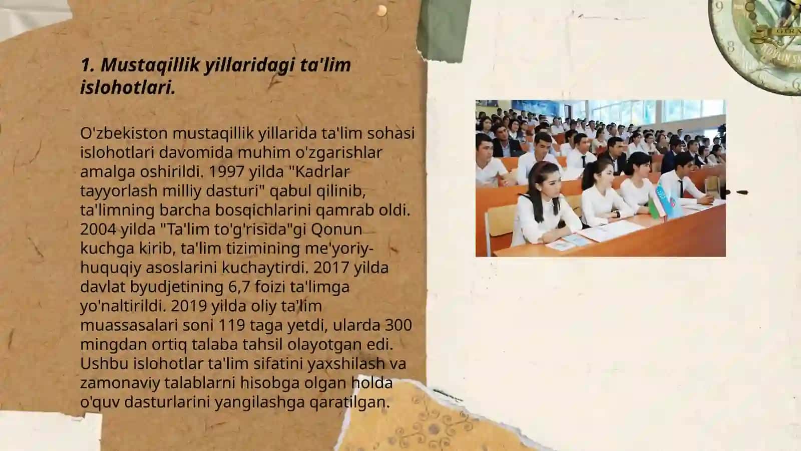 O’zbekiston Respublikasida ta’lim tizimida amalga oshirilgan islohotlar 3