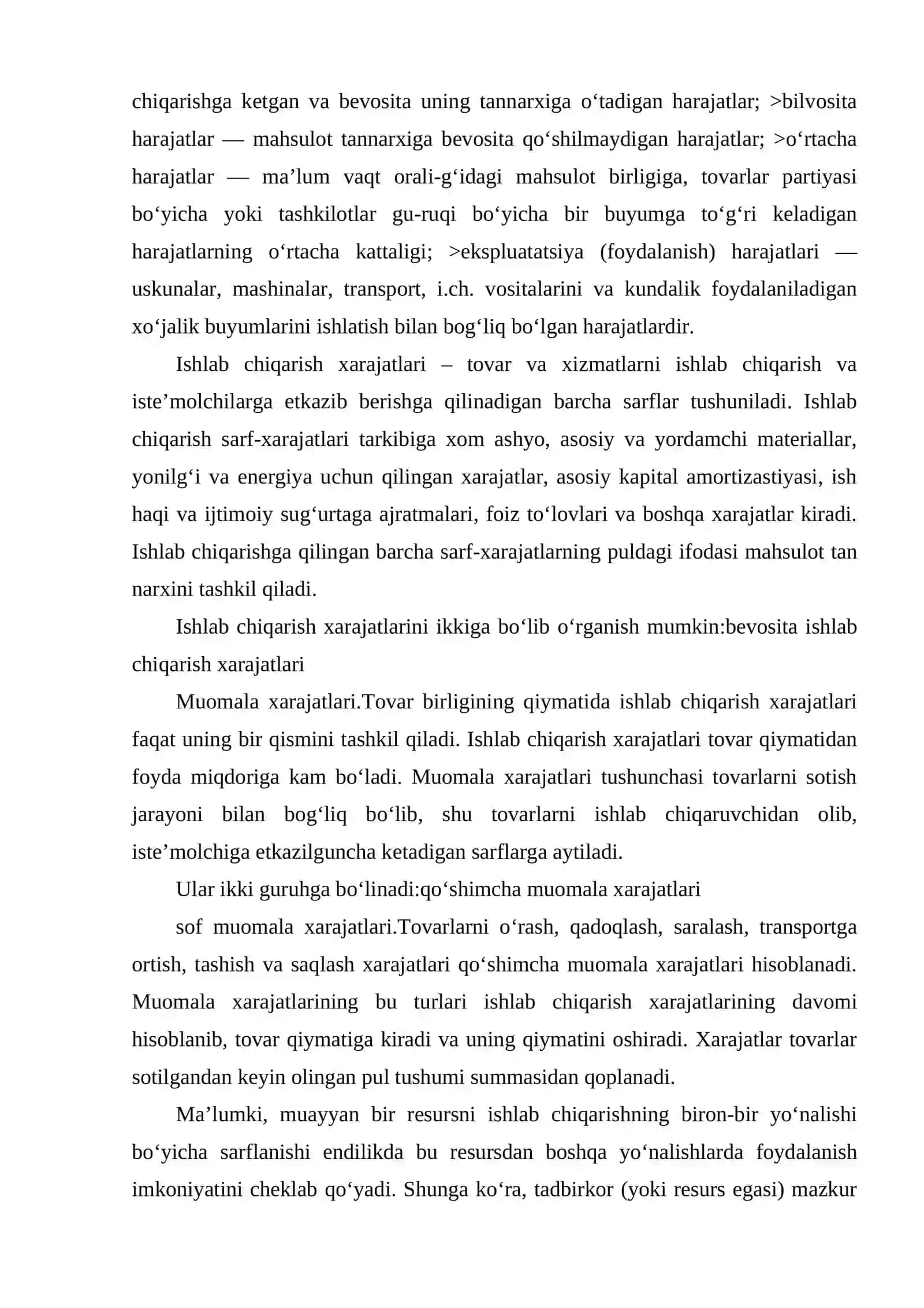 ISHLAB CHIQARISH XARAJATLARI 3