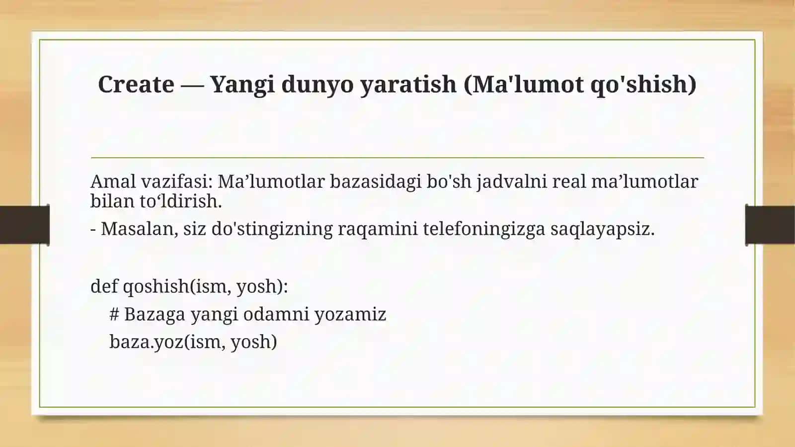 CRUDtushunchasi va uning hayotiyahamiyati 3