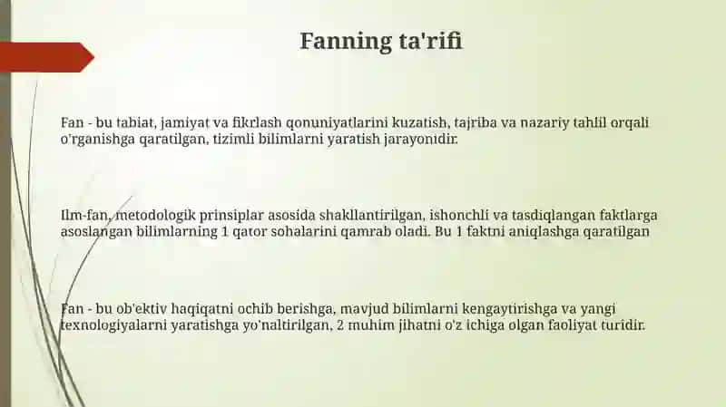 Fan bilimning eng oliy shakli sifatida 3