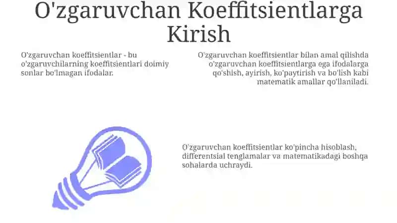 O'zgaruvchan Koeffitsientlar 3