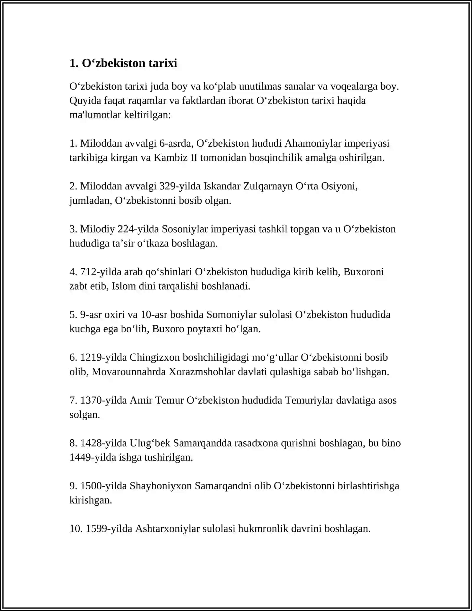 O‘zbekiston Tarixi Mavzu 10 3