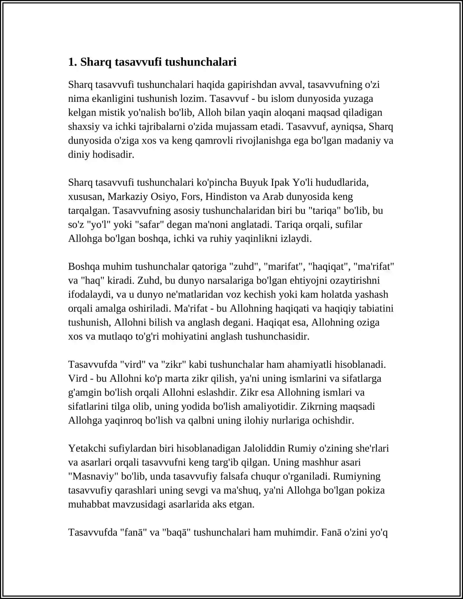 YANGI DAVR SHARQ TASAVVUFI MAVZUSIDAN REFERAT 3