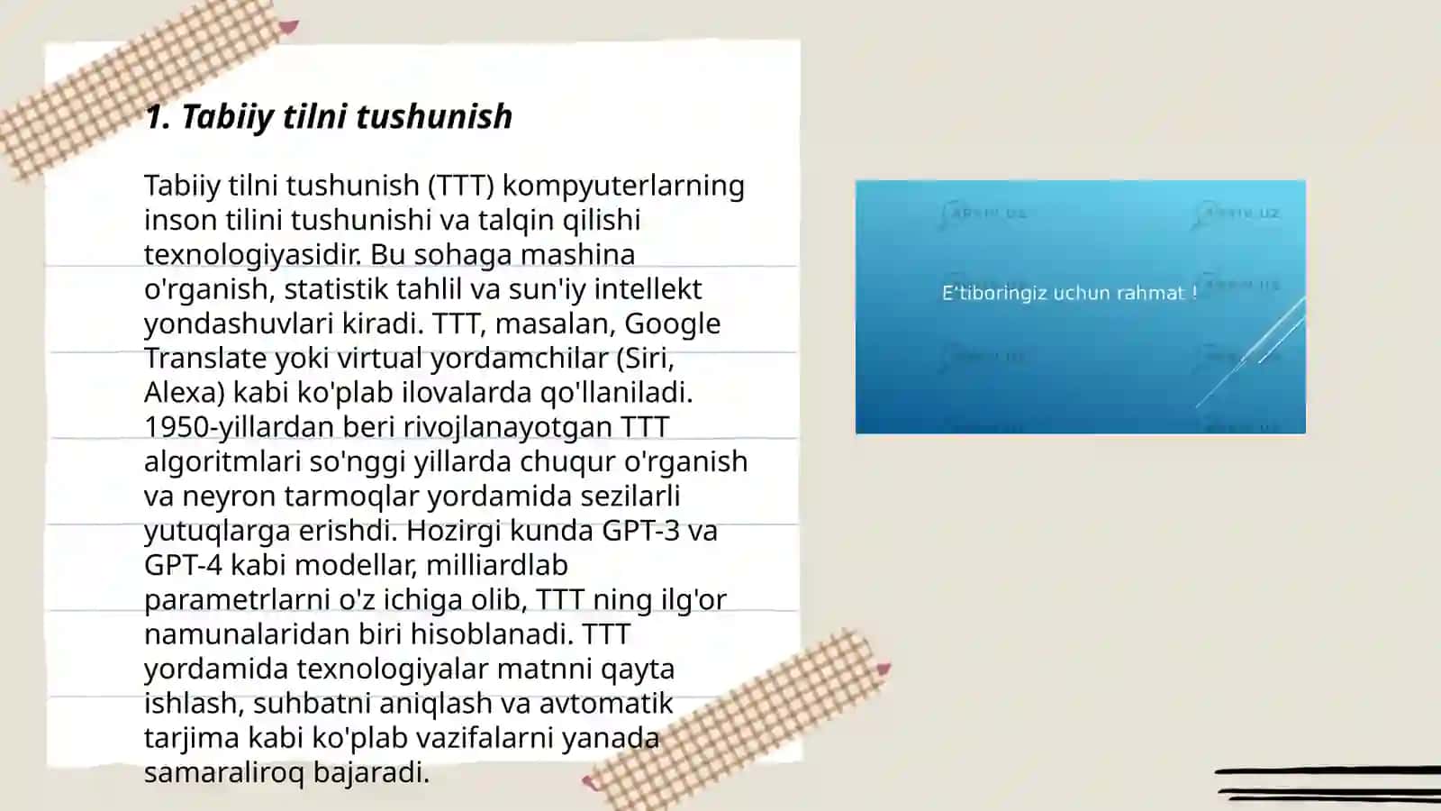 Tabiiy til interfeysi va generatsiyasi 3